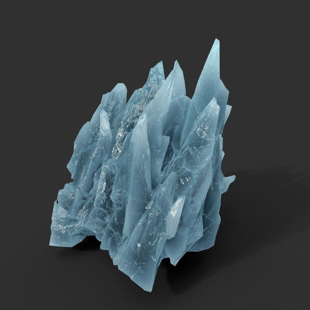 Scifi Spiky Ice 3D Model – Low Poly Landscape with PBR Textures - View 5