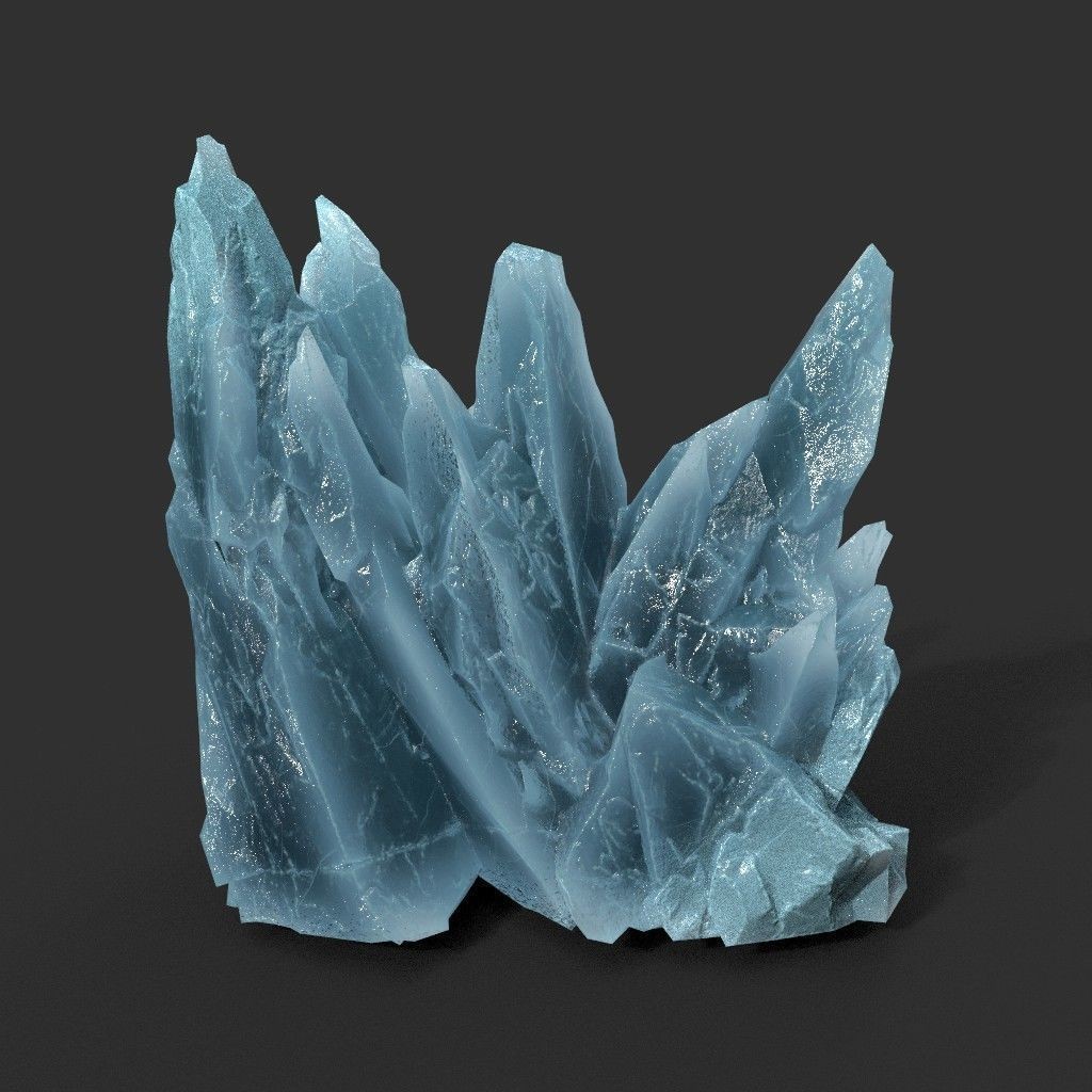 Scifi Spiky Ice 3D Model – Low Poly Landscape with PBR Textures - View 7