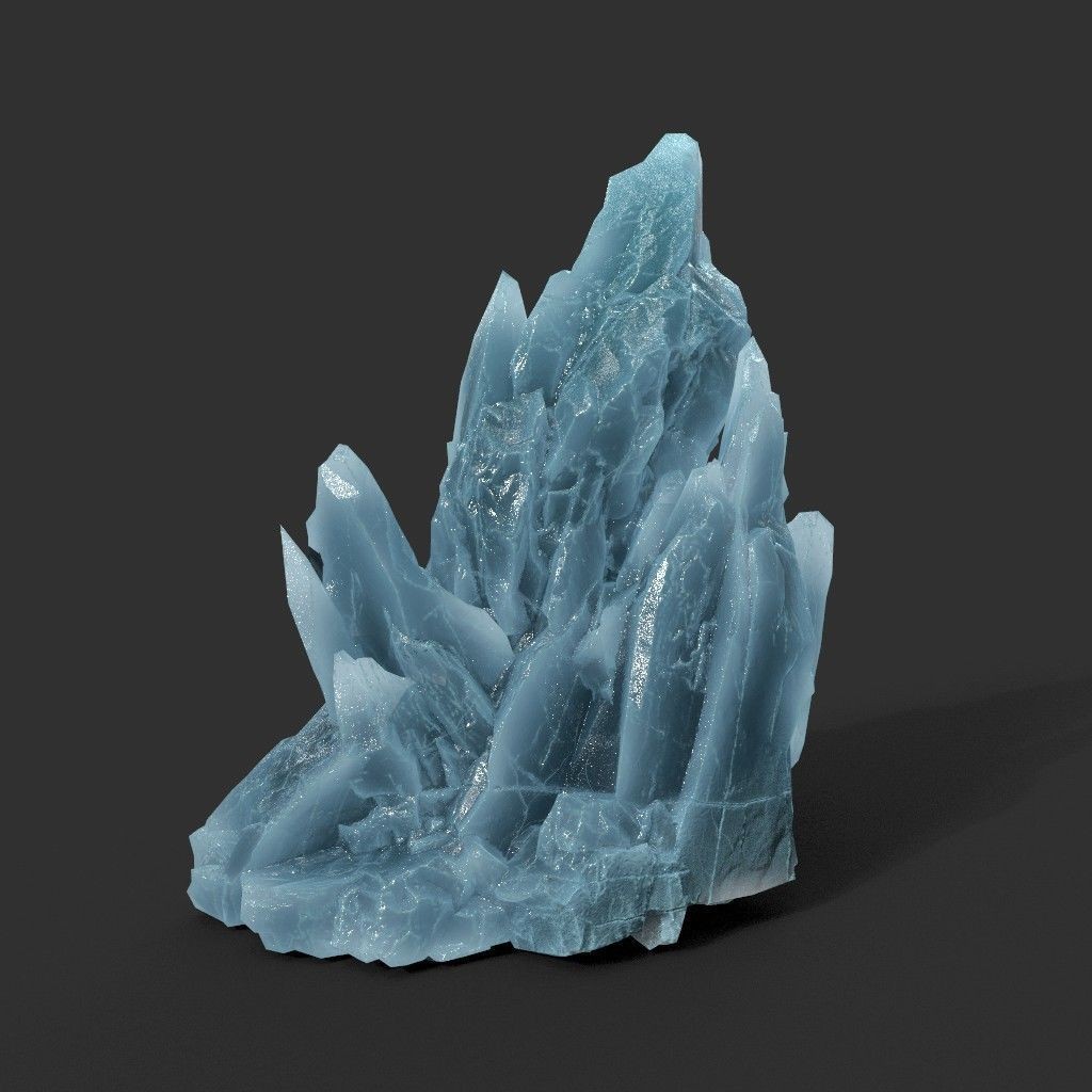 Scifi Spiky Ice 3D Model – Low Poly Landscape with PBR Textures - View 9