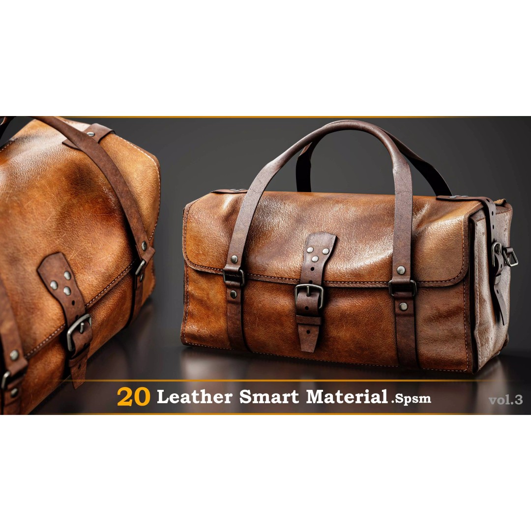 Leather Smart Material 3D Model – High Quality Textures for Substance Painter - View 2