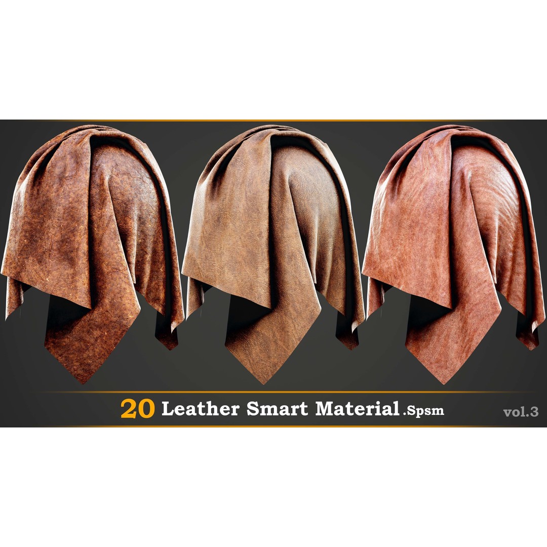 Leather Smart Material 3D Model – High Quality Textures for Substance Painter - View 7
