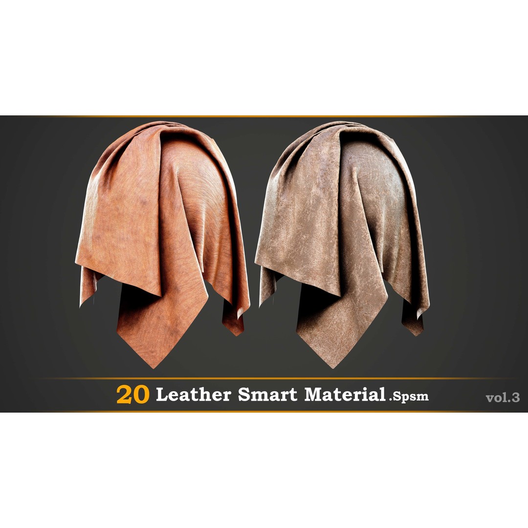 Leather Smart Material 3D Model – High Quality Textures for Substance Painter - View 9