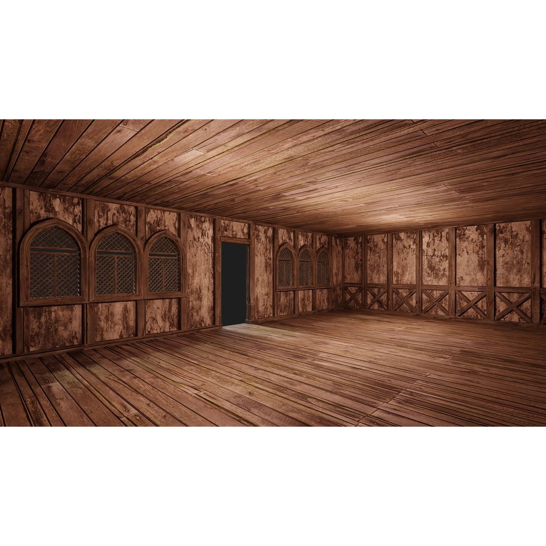 Old Medieval Houses 3D Model – Low Poly Game Ready with 4K Textures - View 11