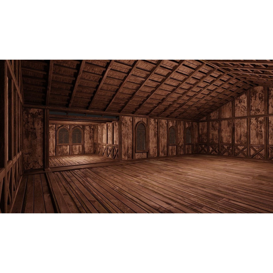 Old Medieval Houses 3D Model – Low Poly Game Ready with 4K Textures - View 34