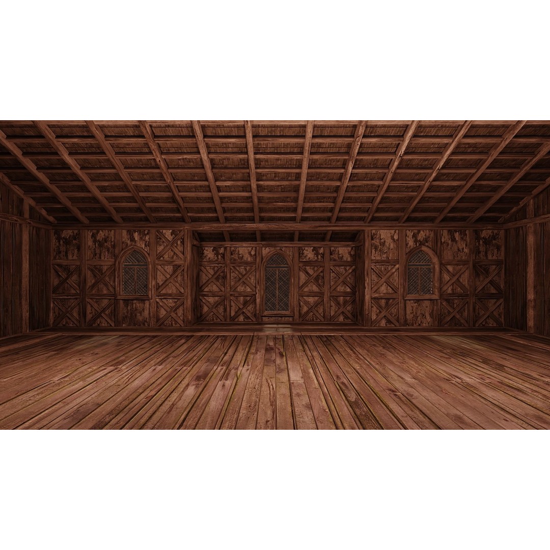 Old Medieval Houses 3D Model – Low Poly Game Ready with 4K Textures - View 45