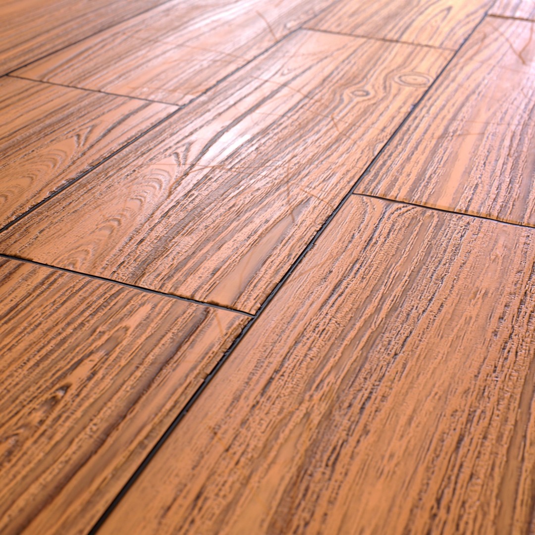 Wooden Parquet Tile PBR Texture 3D Model – 4 Colors, Game Ready Formats - View 11