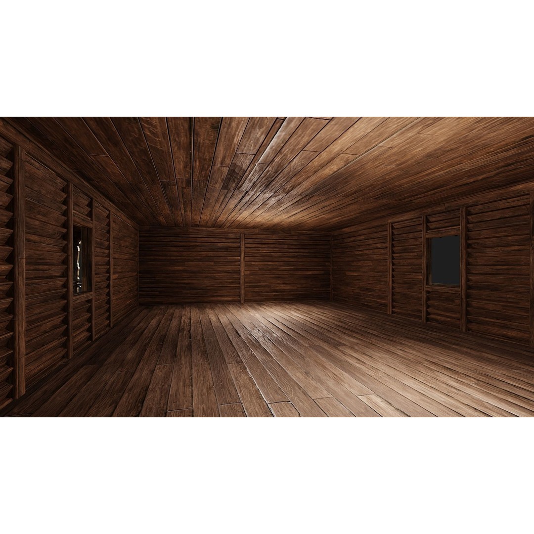 Old Wooden House 3D Model – Low Poly Game Ready Asset, FBX, OBJ - View 7