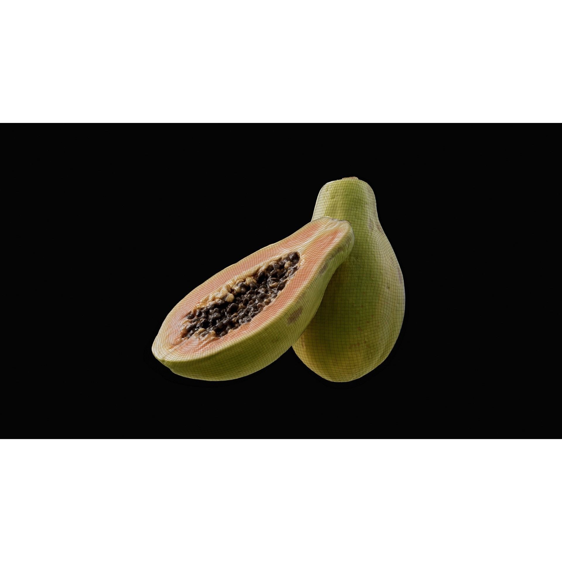 Papaya Fruit - Realistic 3D Model - View 13