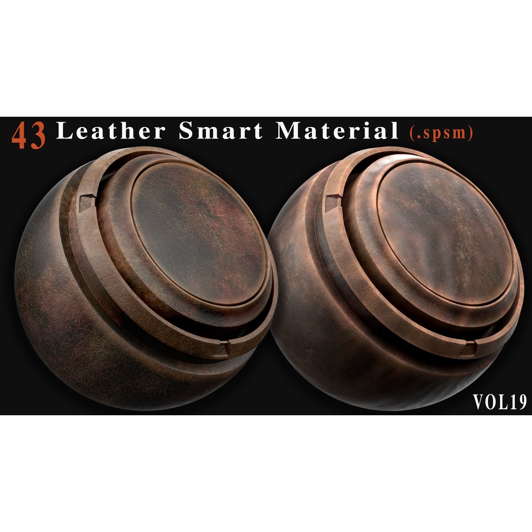 Leather Smart Materials 3D Model – 43 PBR Textures for Substance Painter