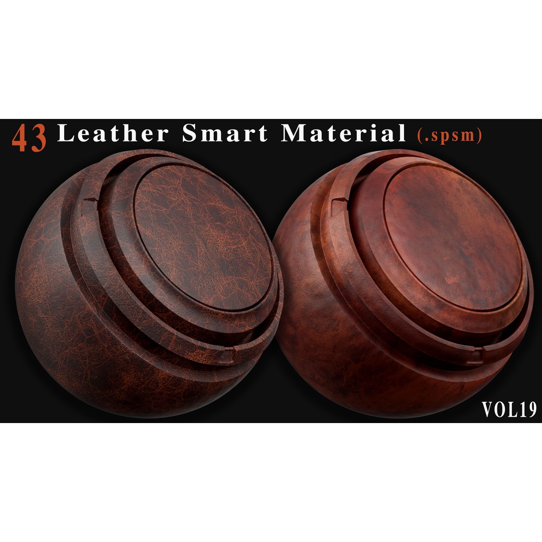 Leather Smart Materials 3D Model – 43 PBR Textures for Substance Painter - View 11