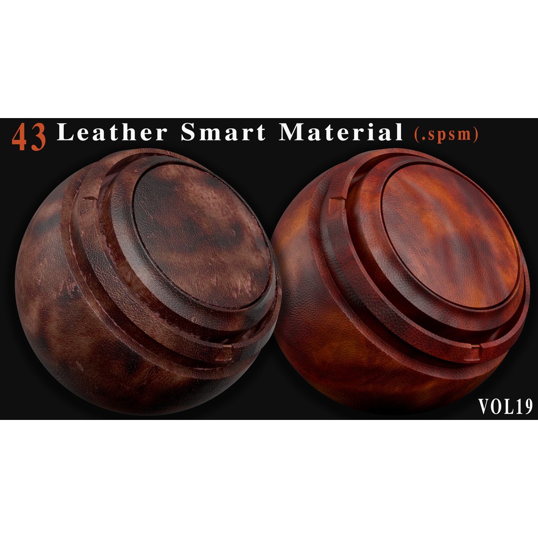 Leather Smart Materials 3D Model – 43 PBR Textures for Substance Painter - View 14