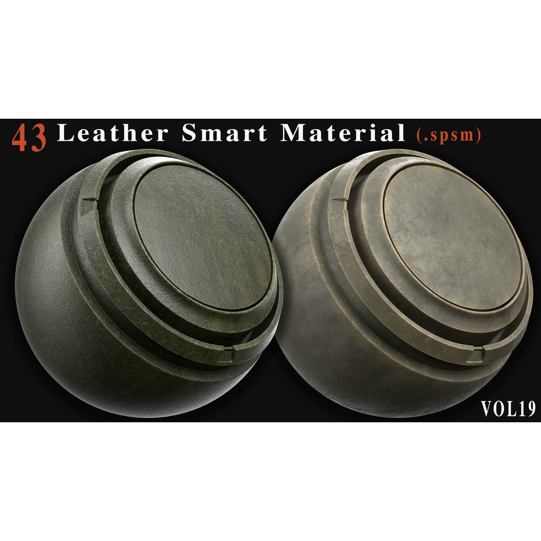 Leather Smart Materials 3D Model – 43 PBR Textures for Substance Painter - View 15