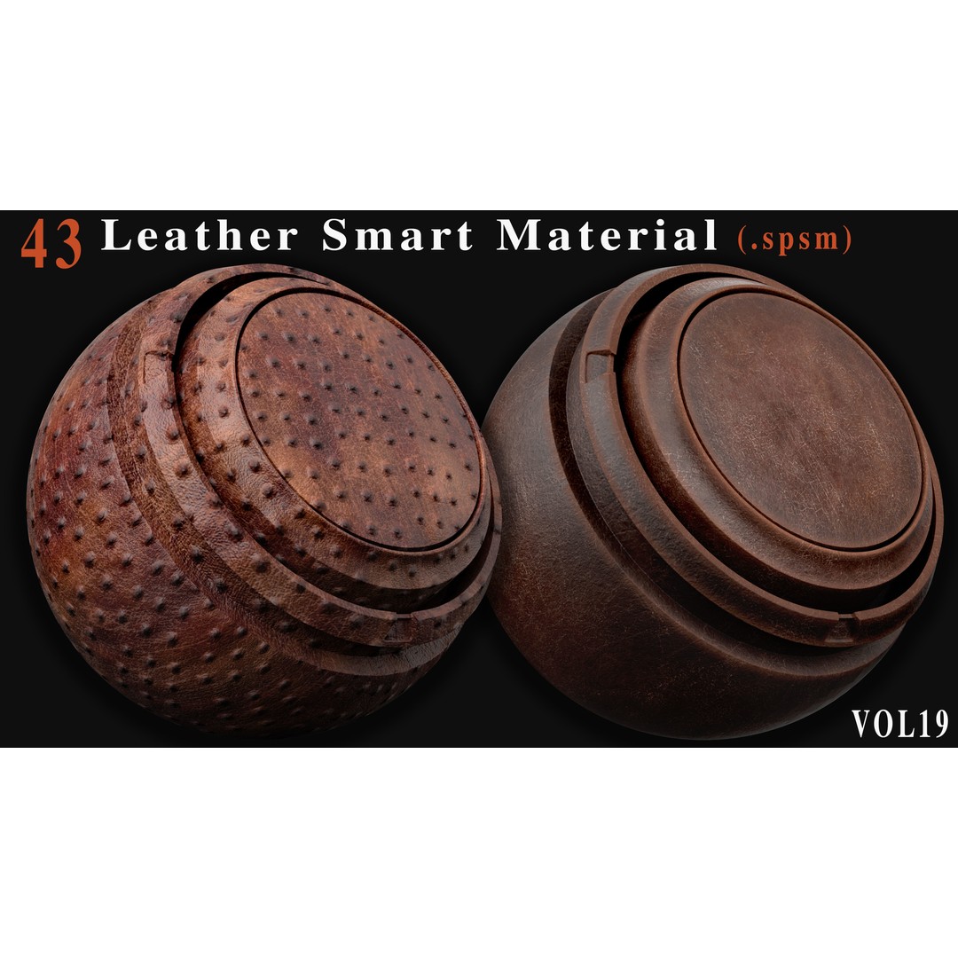 Leather Smart Materials 3D Model – 43 PBR Textures for Substance Painter - View 16