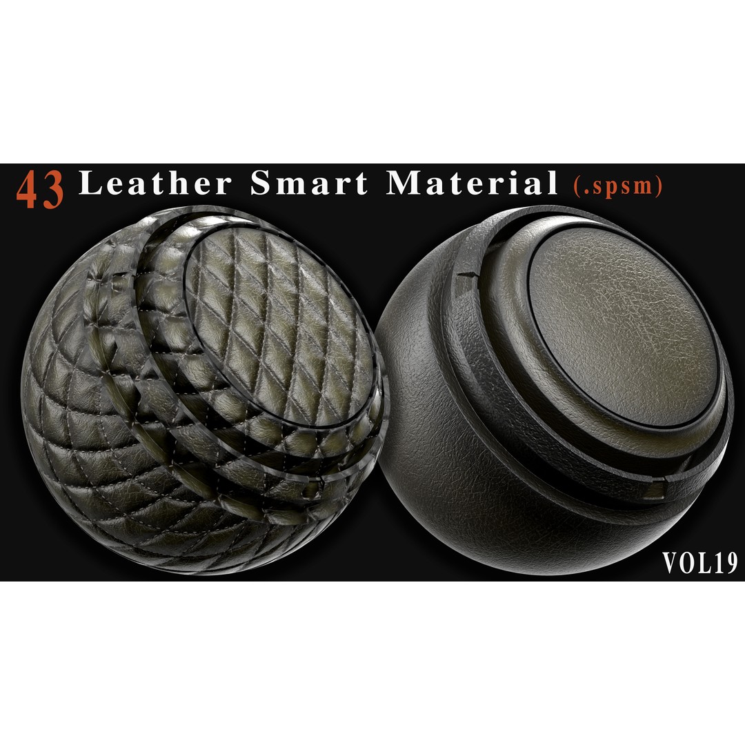 Leather Smart Materials 3D Model – 43 PBR Textures for Substance Painter - View 4