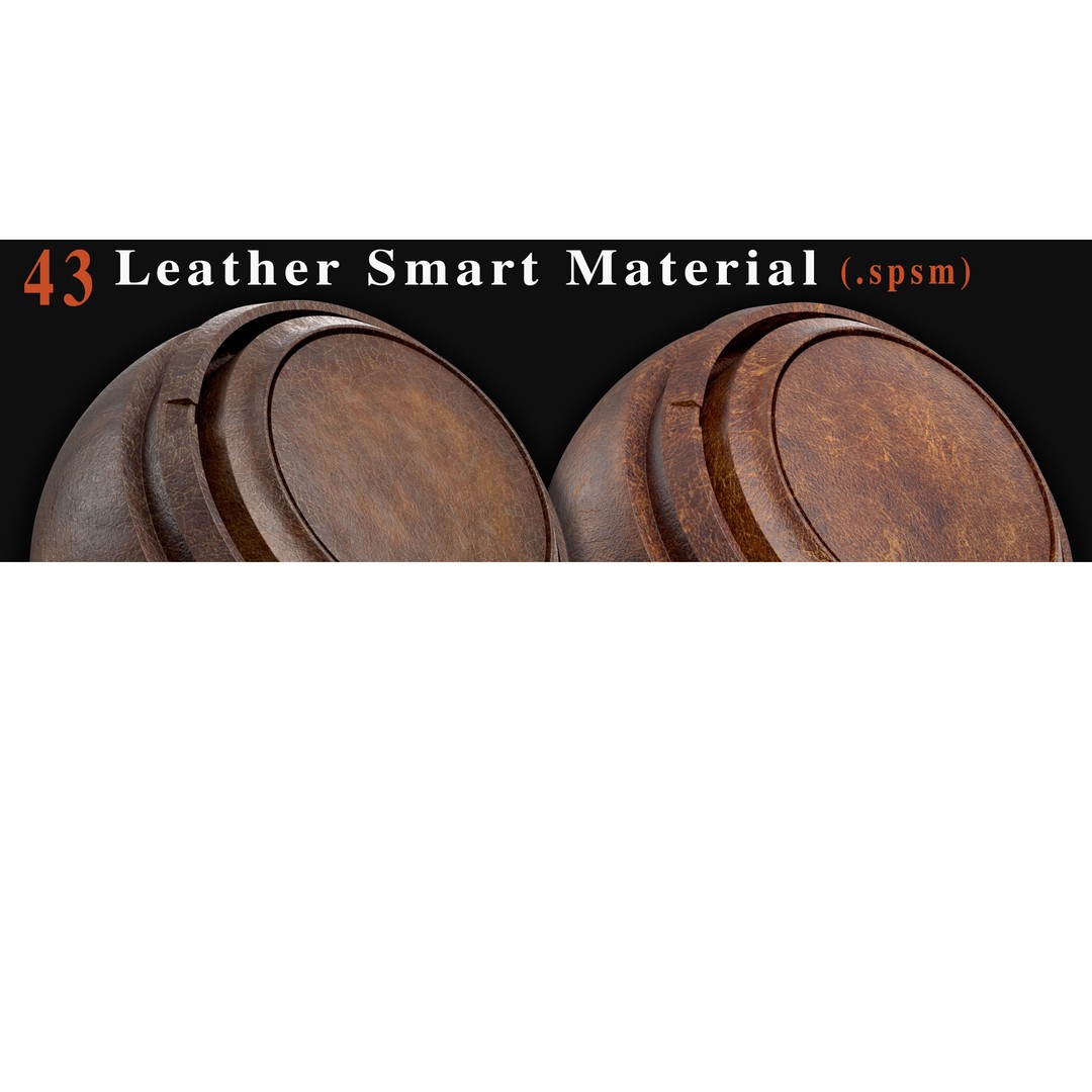 Leather Smart Materials 3D Model – 43 PBR Textures for Substance Painter - View 6