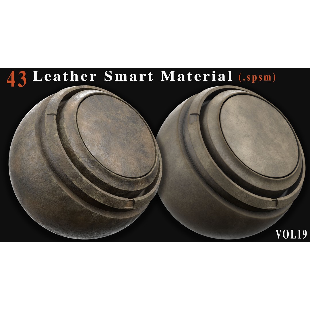 Leather Smart Materials 3D Model – 43 PBR Textures for Substance Painter - View 8