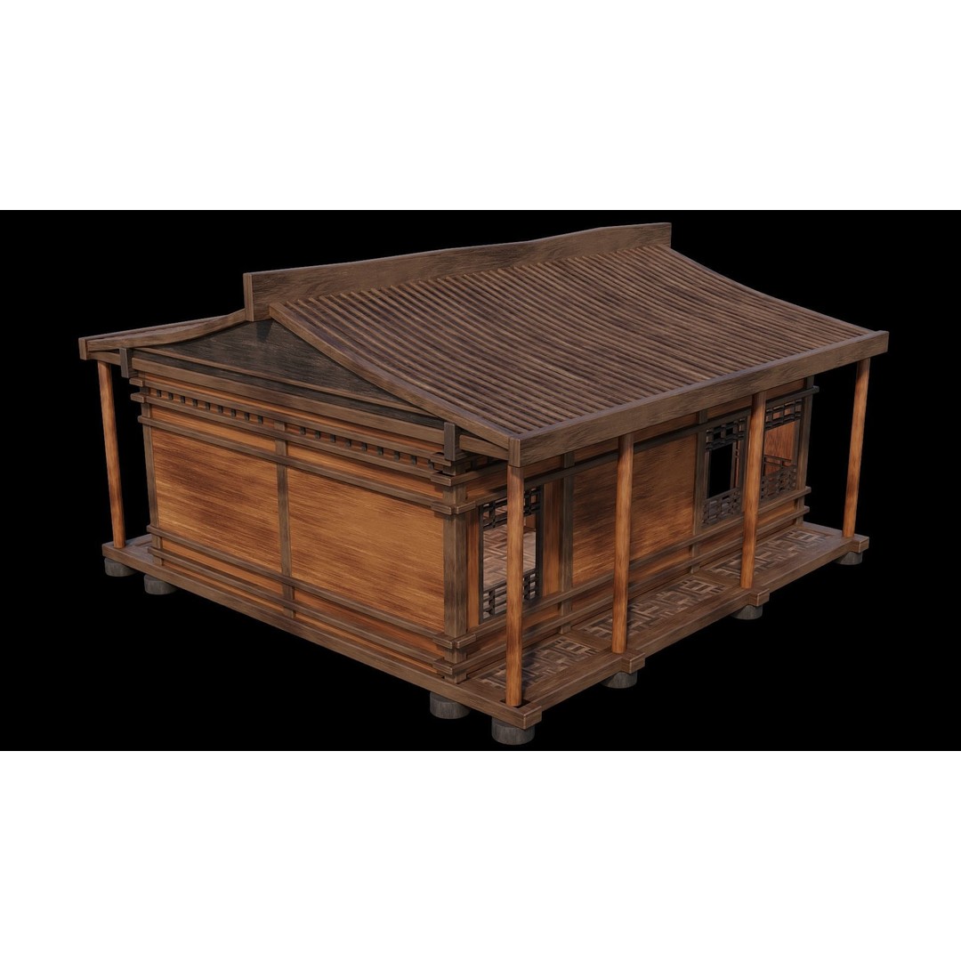 Medieval Houses 3D Model – Low Poly Game Ready with 4K Textures - View 12