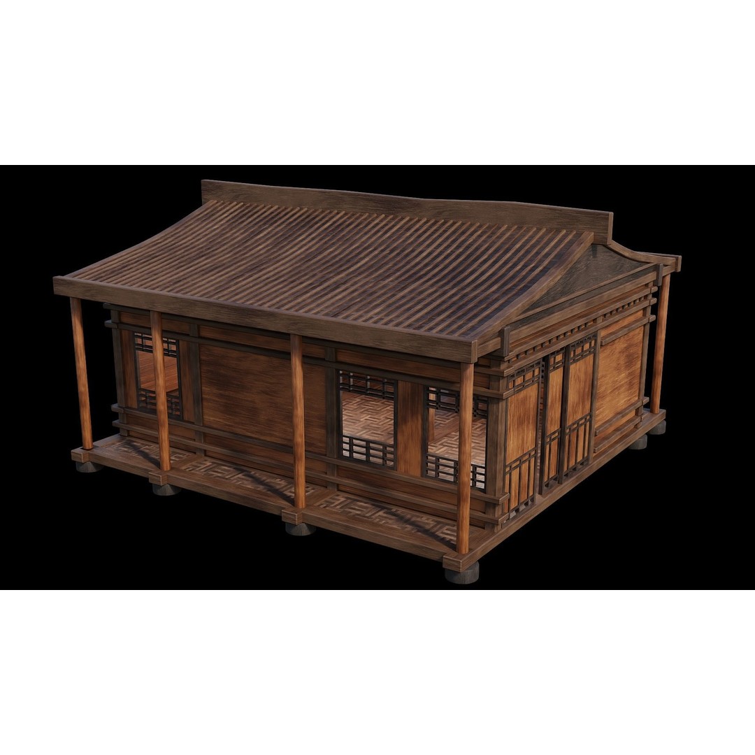 Medieval Houses 3D Model – Low Poly Game Ready with 4K Textures - View 15