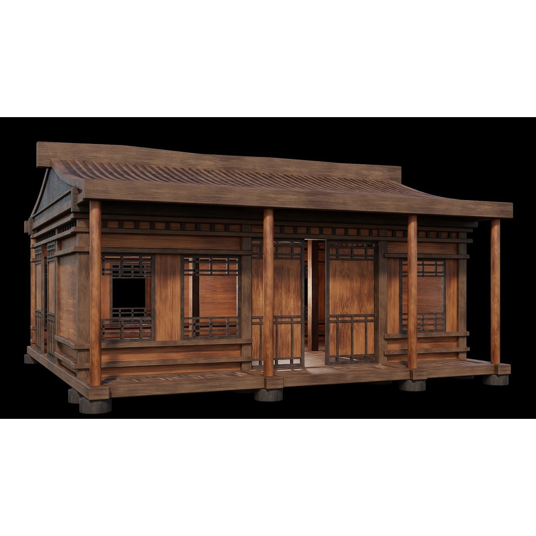 Medieval Houses 3D Model – Low Poly Game Ready with 4K Textures - View 9