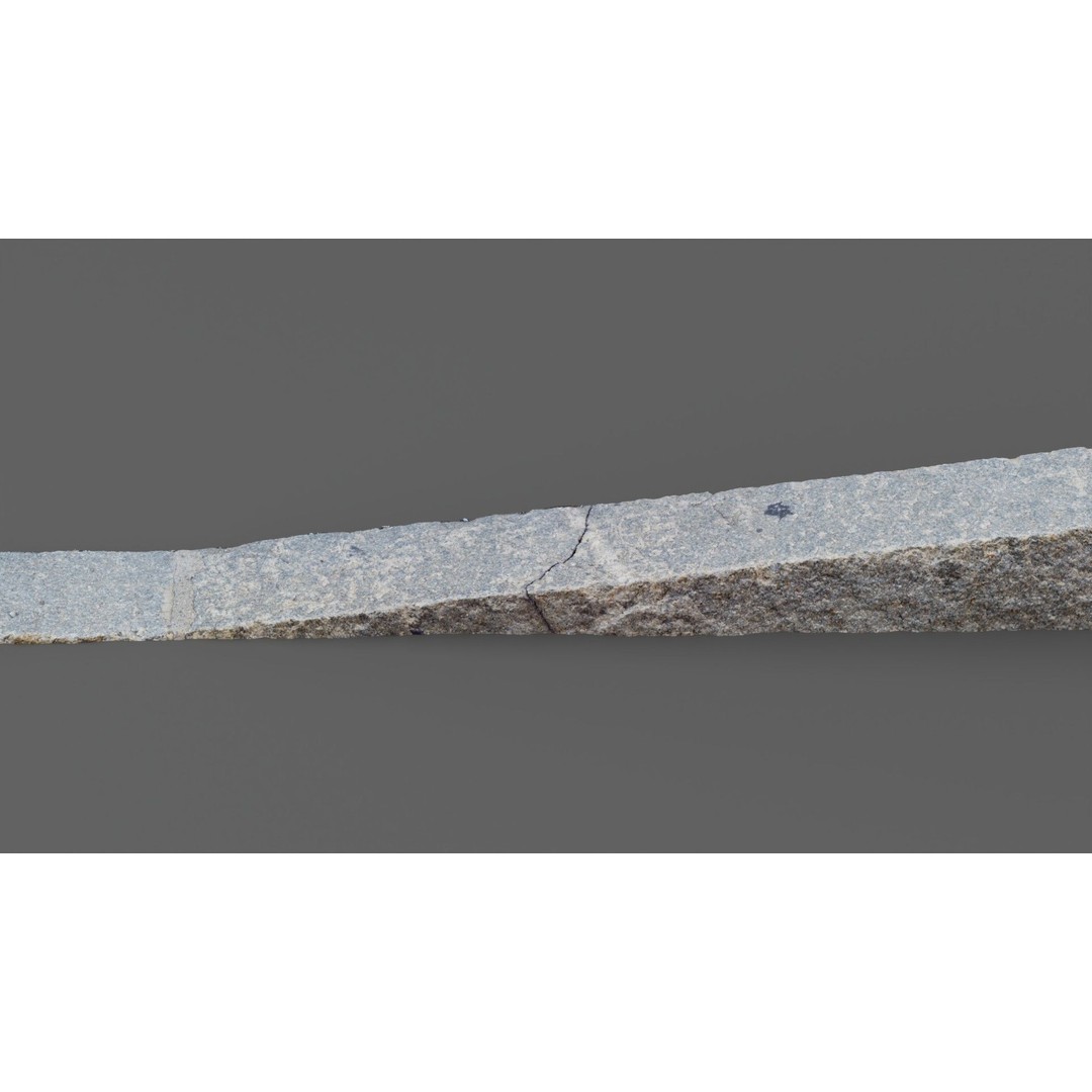 Street Granite Border 3D Model – Photorealistic Scanned Asset, FBX, OBJ - View 13