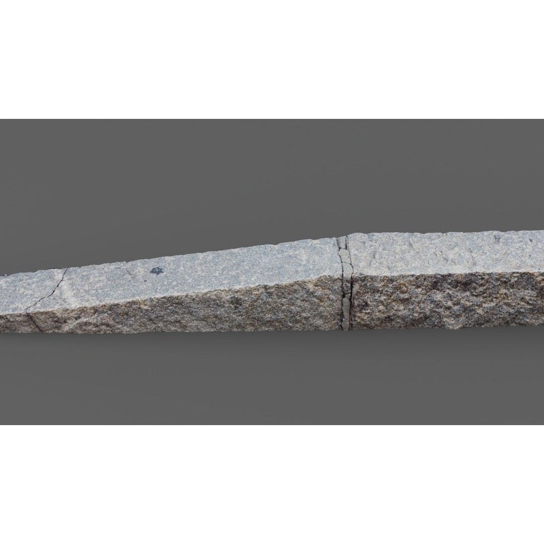 Street Granite Border 3D Model – Photorealistic Scanned Asset, FBX, OBJ - View 14