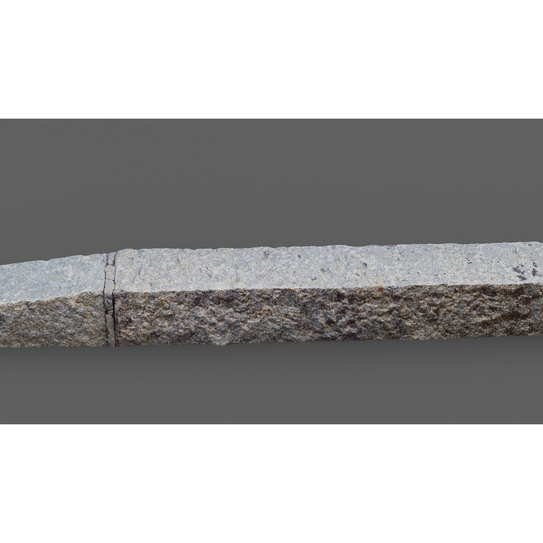 Street Granite Border 3D Model – Photorealistic Scanned Asset, FBX, OBJ - View 15