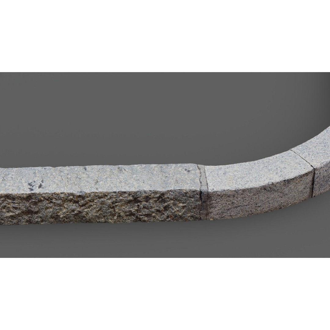 Street Granite Border 3D Model – Photorealistic Scanned Asset, FBX, OBJ - View 17