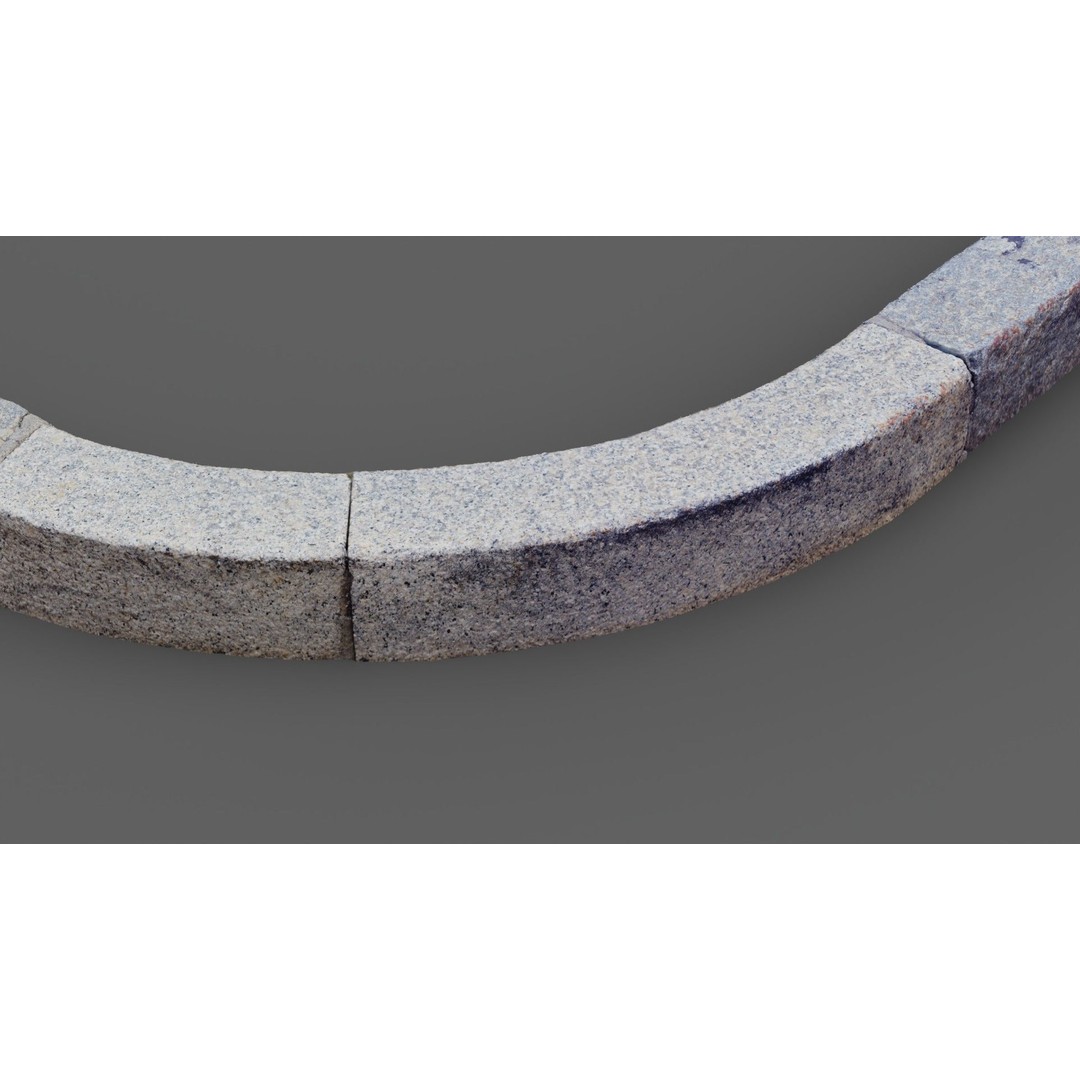 Street Granite Border 3D Model – Photorealistic Scanned Asset, FBX, OBJ - View 18