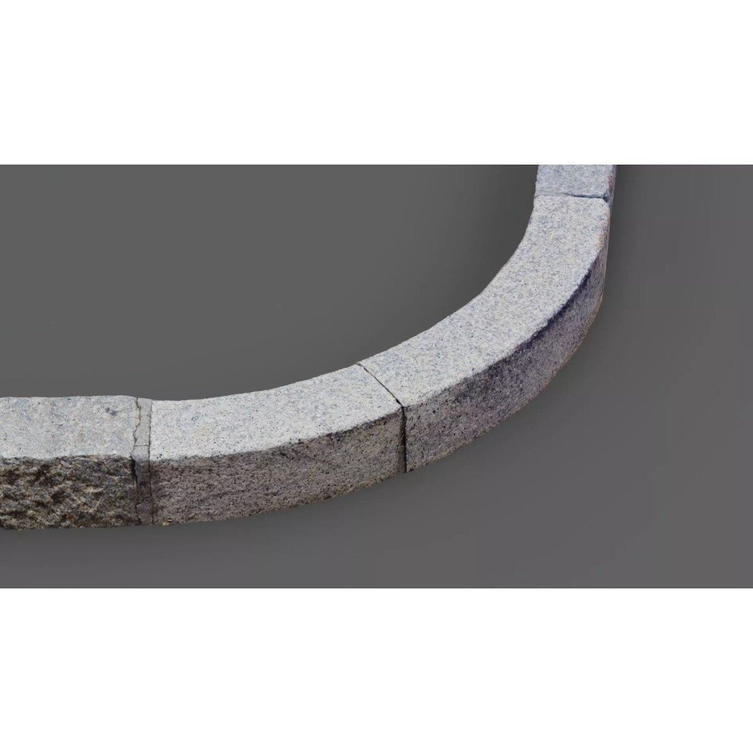 Street Granite Border 3D Model – Photorealistic Scanned Asset, FBX, OBJ - View 2