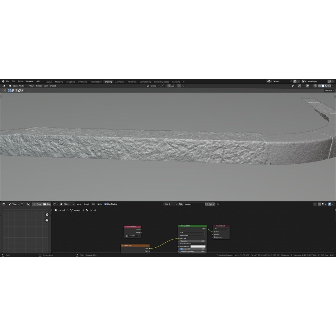 Street Granite Border 3D Model – Photorealistic Scanned Asset, FBX, OBJ - View 25