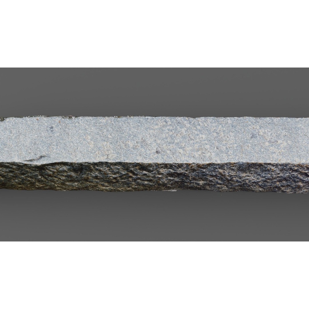 Street Granite Border 3D Model – Photorealistic Scanned Asset, FBX, OBJ - View 3