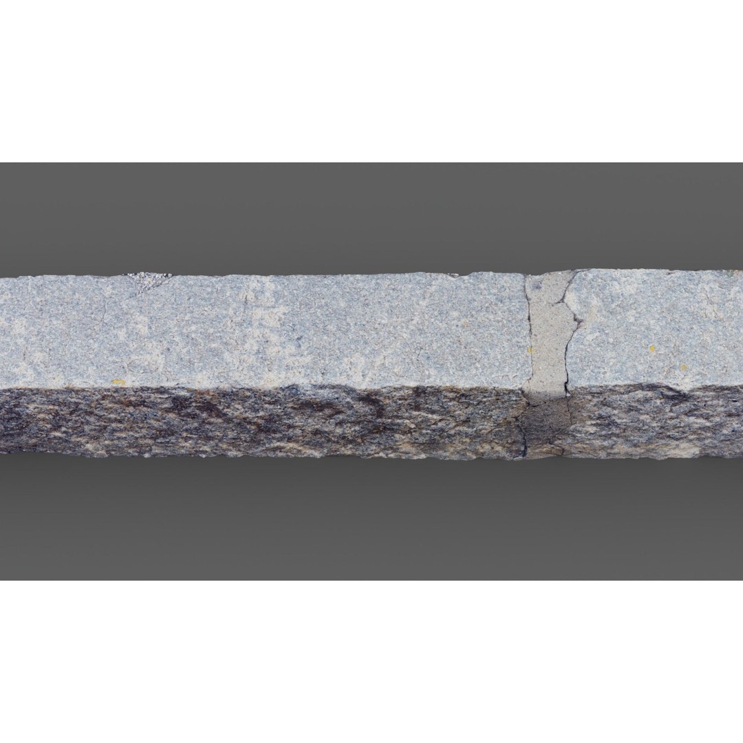 Street Granite Border 3D Model – Photorealistic Scanned Asset, FBX, OBJ - View 8