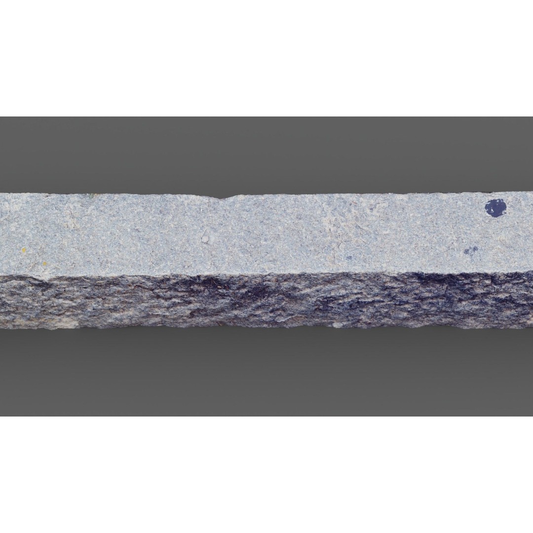 Street Granite Border 3D Model – Photorealistic Scanned Asset, FBX, OBJ - View 9