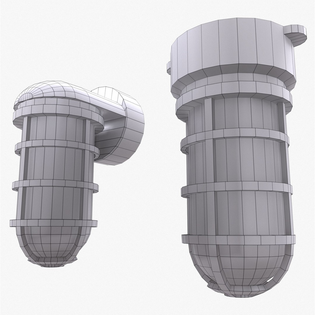 Industrial Cage Light 3D Model – Game Ready Low Poly with PBR Textures, FBX - View 15