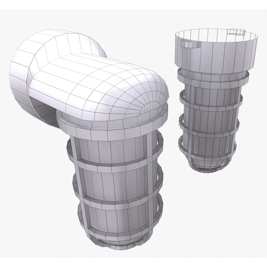 Industrial Cage Light 3D Model – Game Ready Low Poly with PBR Textures, FBX - View 16
