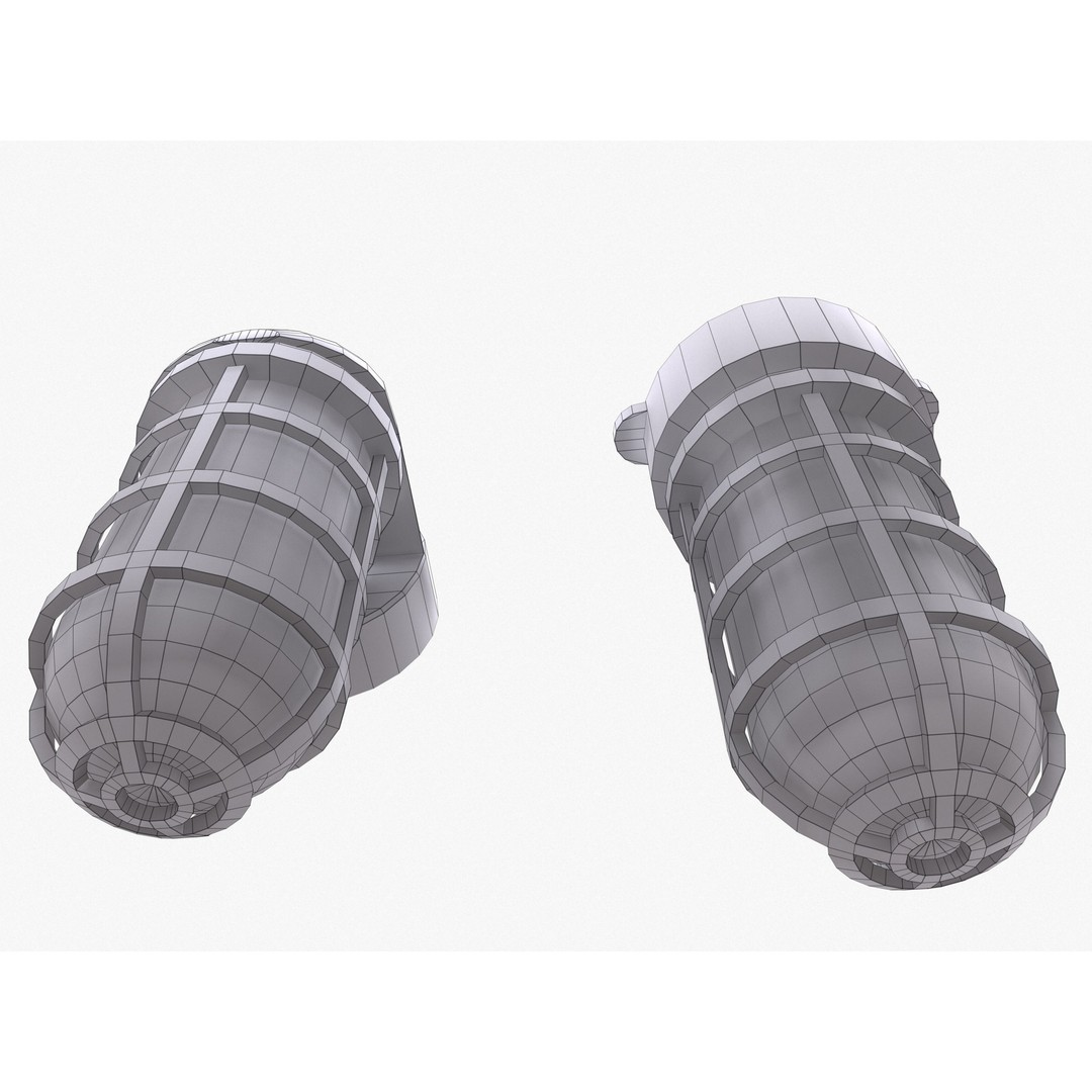 Industrial Cage Light 3D Model – Game Ready Low Poly with PBR Textures, FBX - View 18