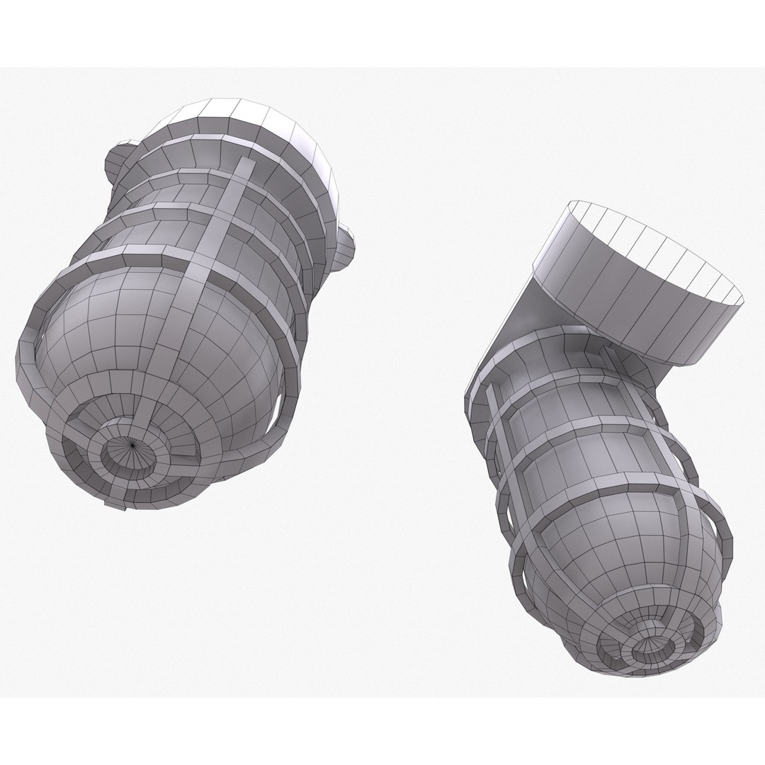 Industrial Cage Light 3D Model – Game Ready Low Poly with PBR Textures, FBX - View 19
