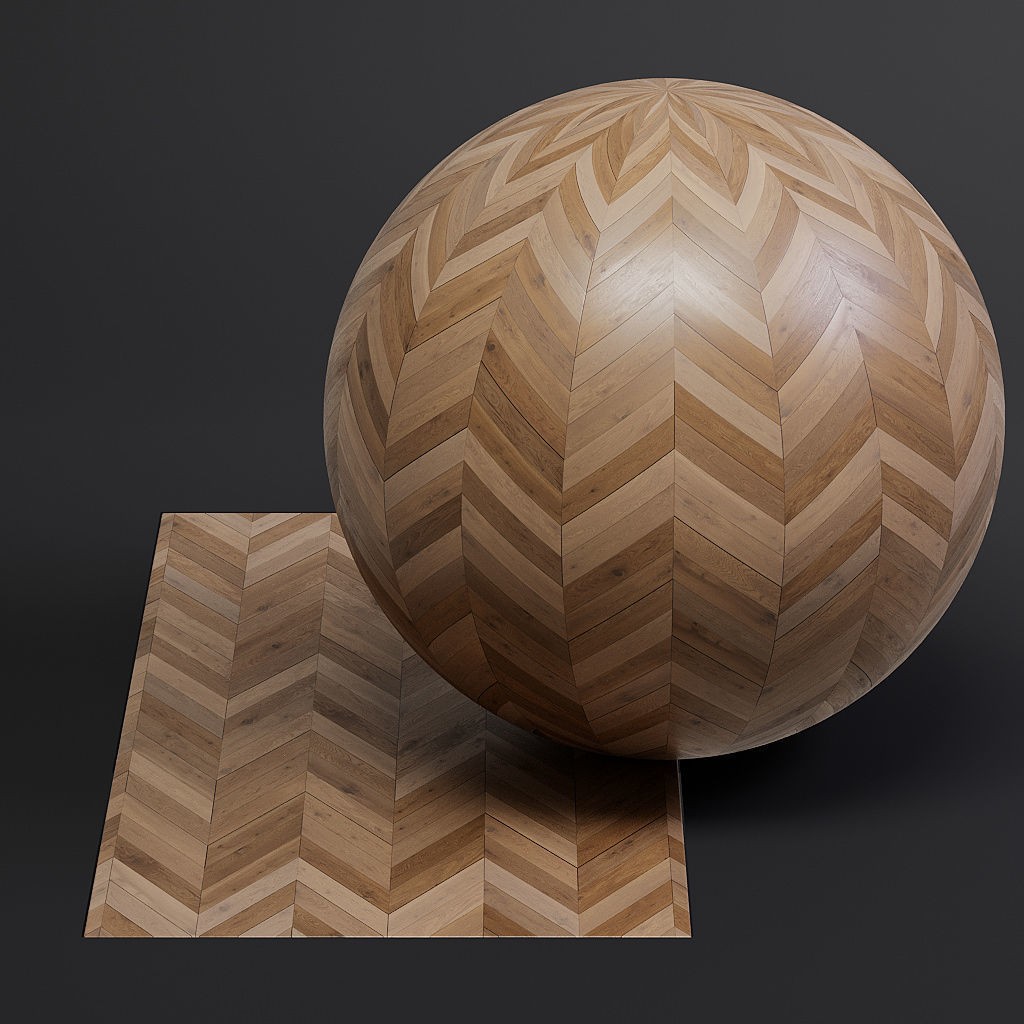 Parquet 3D Model – French Chevron 8K Seamless PBR Textures - View 15