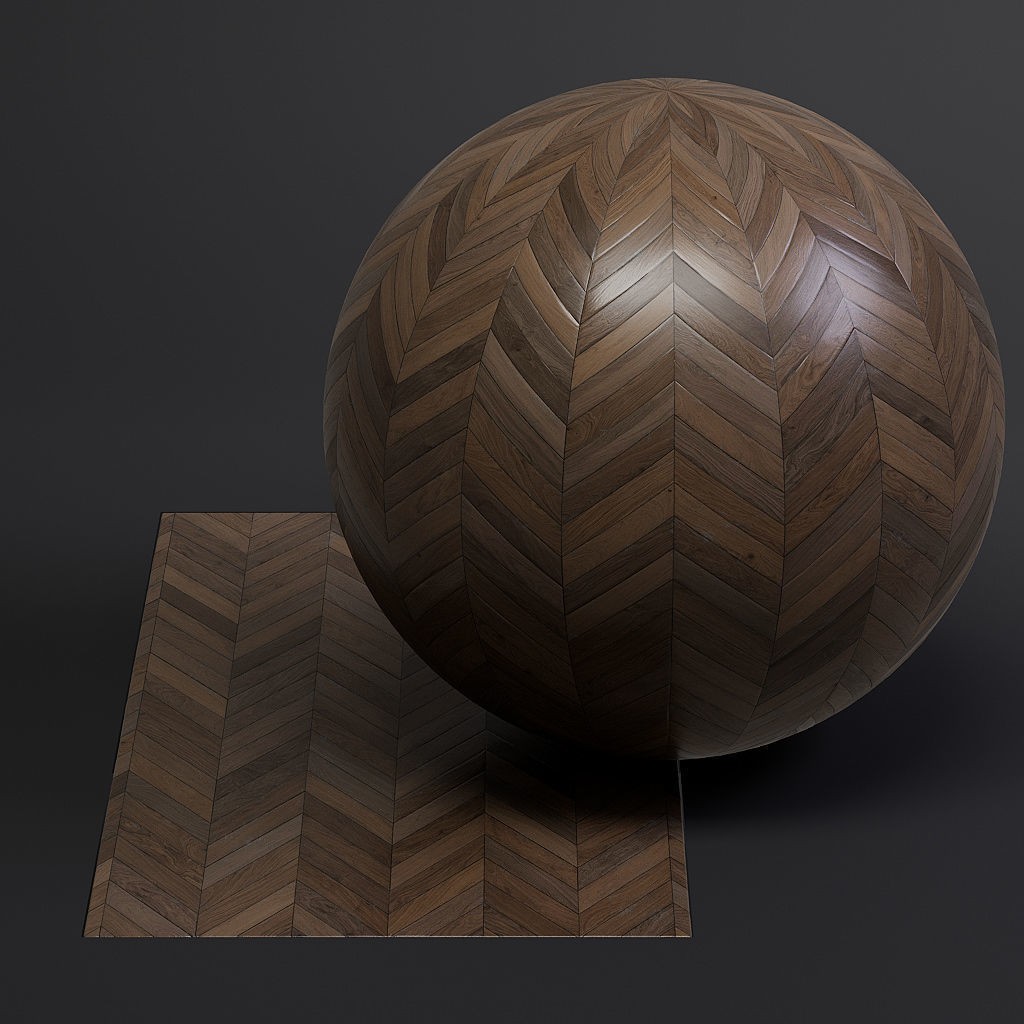 Parquet 3D Model – French Chevron 8K Seamless PBR Textures - View 21