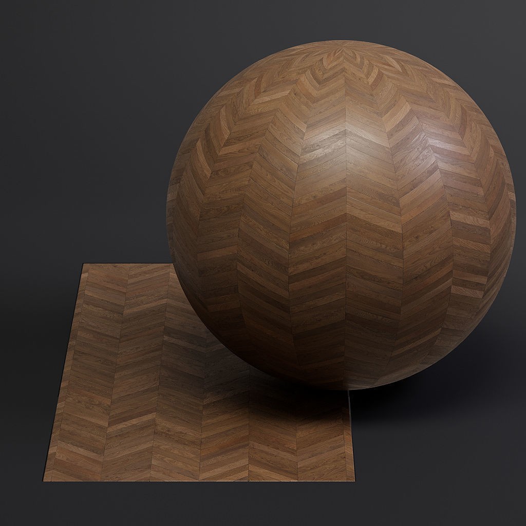 Parquet 3D Model – French Chevron 8K Seamless PBR Textures - View 25