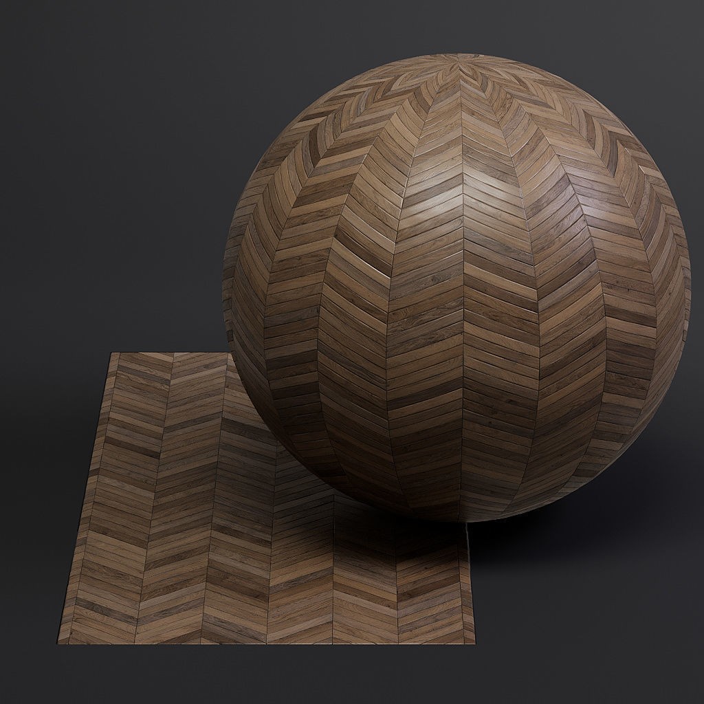 Parquet 3D Model – French Chevron 8K Seamless PBR Textures - View 31