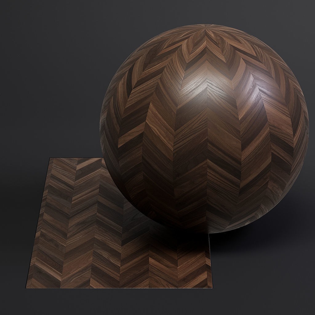 Parquet 3D Model – French Chevron 8K Seamless PBR Textures - View 35