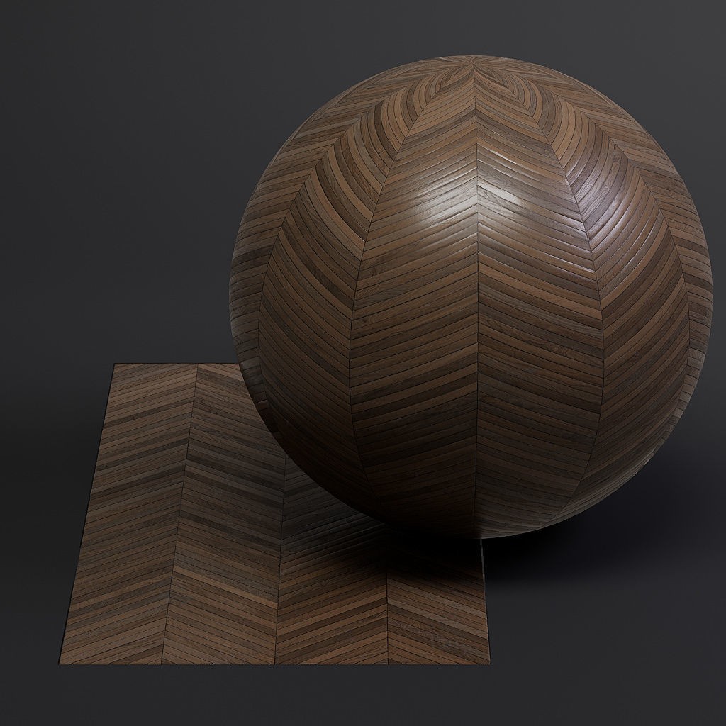 Parquet 3D Model – French Chevron 8K Seamless PBR Textures - View 43