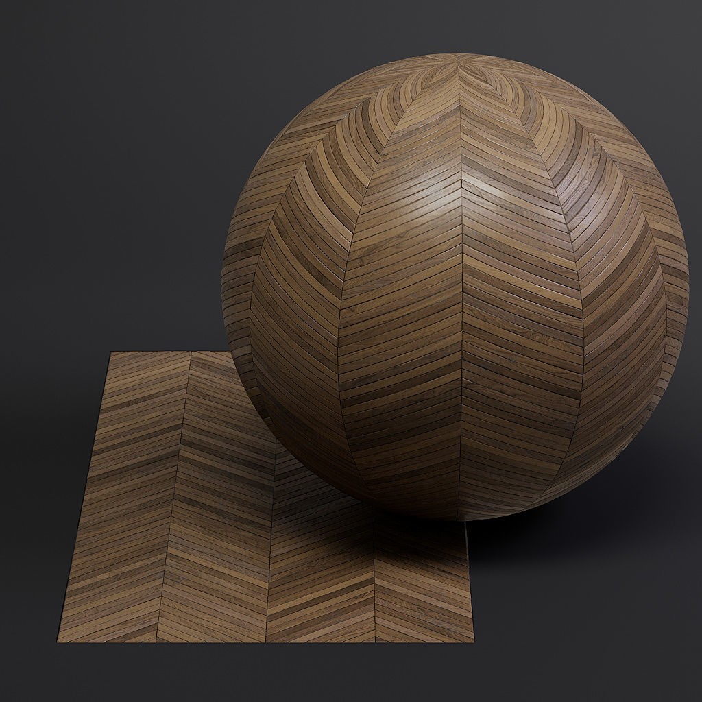 Parquet 3D Model – French Chevron 8K Seamless PBR Textures - View 45