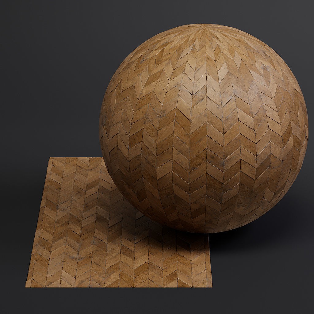 Parquet 3D Model – French Chevron 8K Seamless PBR Textures - View 49