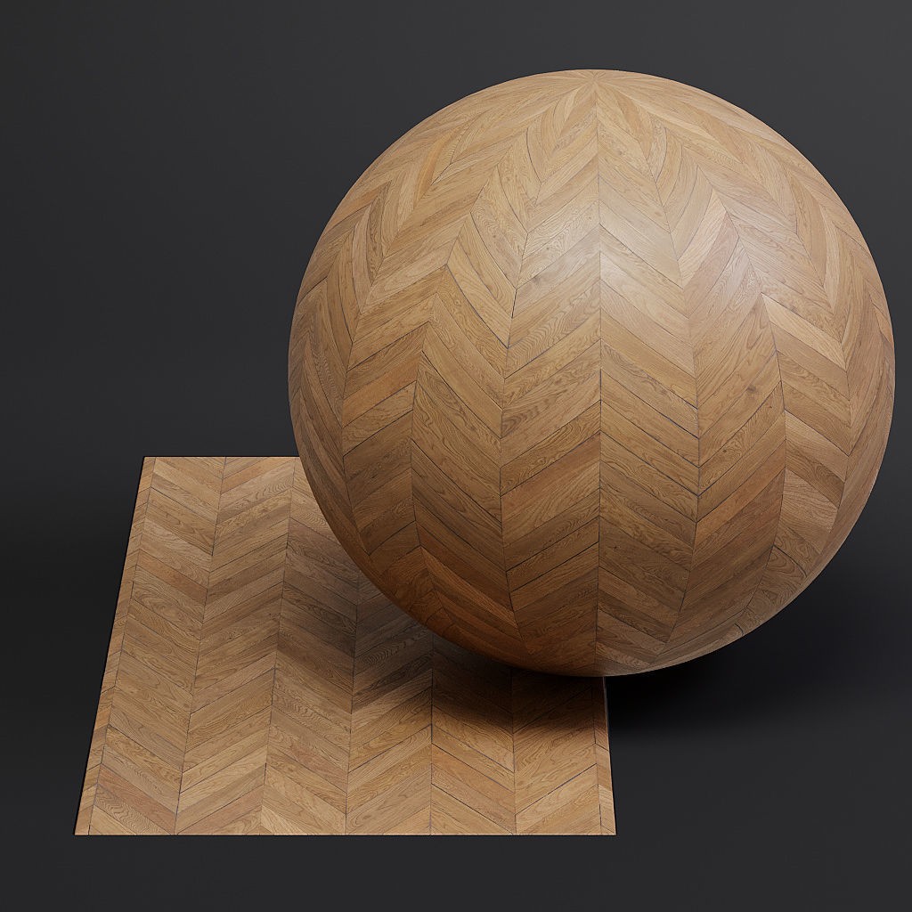 Parquet 3D Model – French Chevron 8K Seamless PBR Textures - View 9