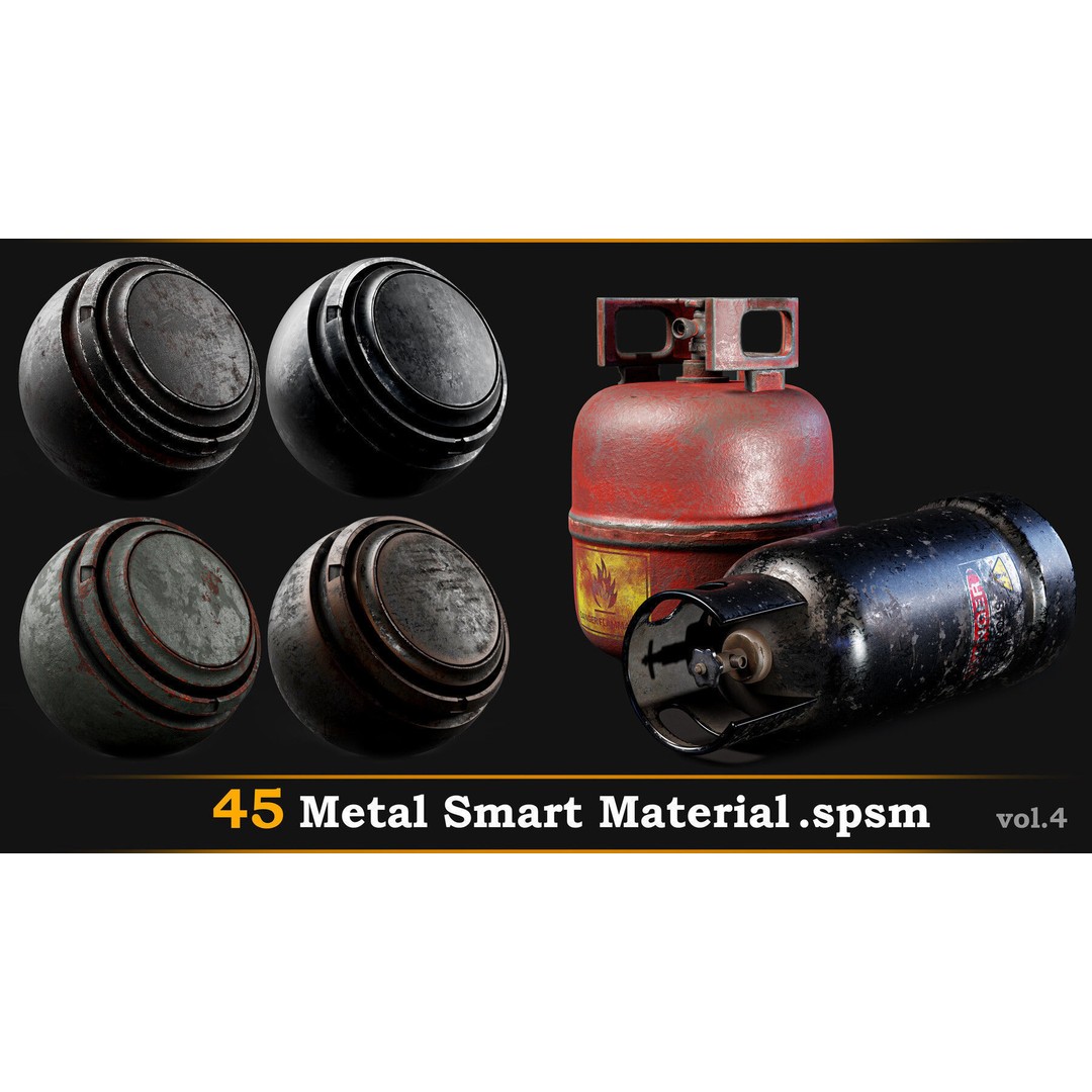 Metal Smart Materials 3D Model – High Quality 45 SPSM Textures - View 3