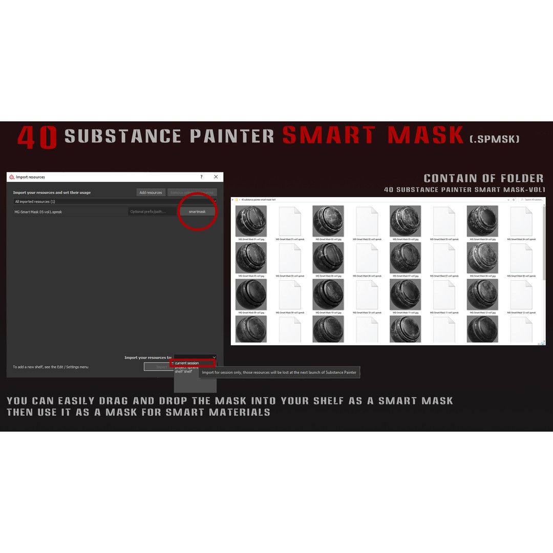 40 Smart Masks 3D Model – High-Quality Textures for Substance Painter