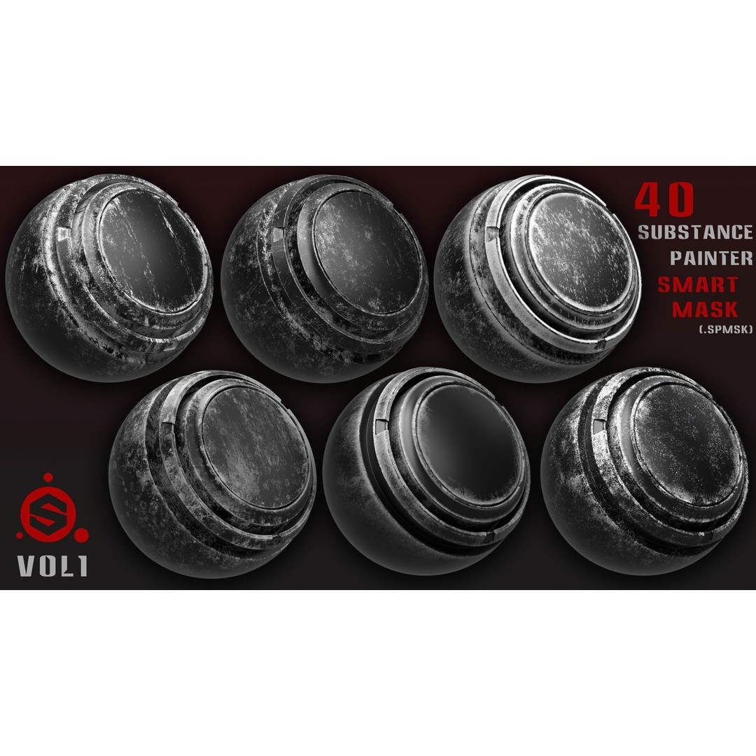 40 Smart Masks 3D Model – High-Quality Textures for Substance Painter - View 8