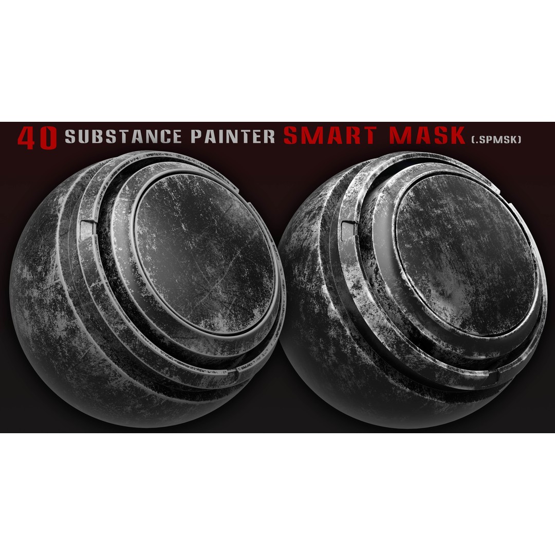 40 Smart Masks 3D Model – High-Quality Textures for Substance Painter - View 9